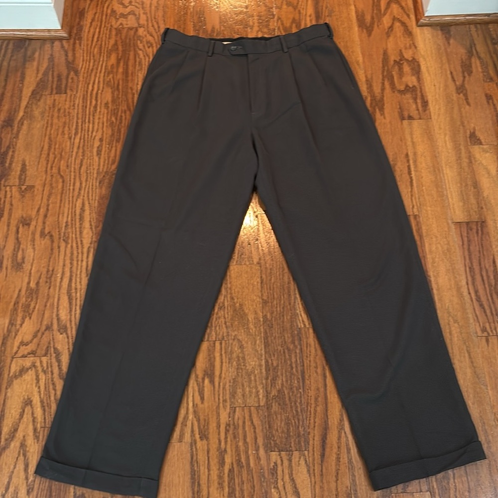 Men's, Croft & Barrow, Dark Brown Pleated Dress Pants, 38W, 34L